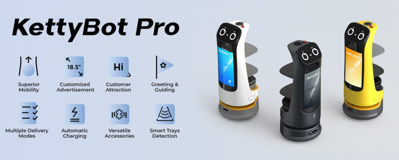 KettyBot Pro Delivery & Reception Robot with an Ad Display in Arkansas